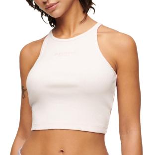 Top Blanc Femme Superdry Embroidered Racer