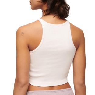 Top Blanc Femme Superdry Embroidered Racer