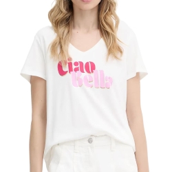 T-shirt Blanc/Rose Femme Morgan DBELLO