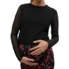 T-Shirt Manches Longues Noir Femme Mamalicious Lellis