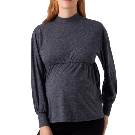T-Shirt Manches longues Marine Femme Mamalicious Venice