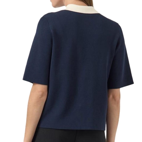 T-Shirt Marine/Écru Femme YAS Yasloro