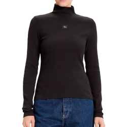T-Shirt Col Roulé Marron Femme Calvin Klein Jeans Label