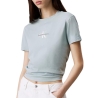T-shirt Vert d'eau Femme Calvin Klein Jeans Monologo Baby
