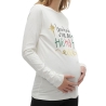 T-shirt Manches Longues Beige Femme Mamalicious Hoho