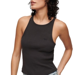 Débardeur Noir Femme Superdry Essential Logo Racer