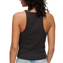 Débardeur Noir Femme Superdry Essential Logo Racer