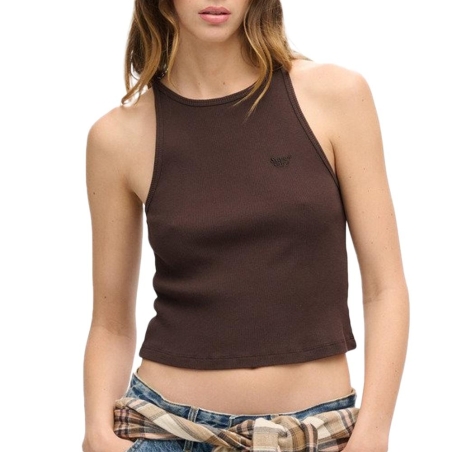 Débardeur Marron Femme Superdry Essential Racer Vest