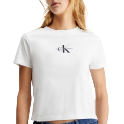 T-shirt Blanc Femme Calvin Klein Jeans Monologo Baby