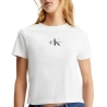 T-shirt Blanc Femme Calvin Klein Jeans Monologo Baby