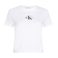 T-shirt Blanc Femme Calvin Klein Jeans Monologo Baby
