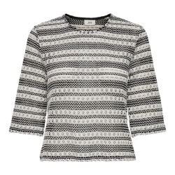 T-shirt en Maille Noir/Blanc Femme JDY Elly