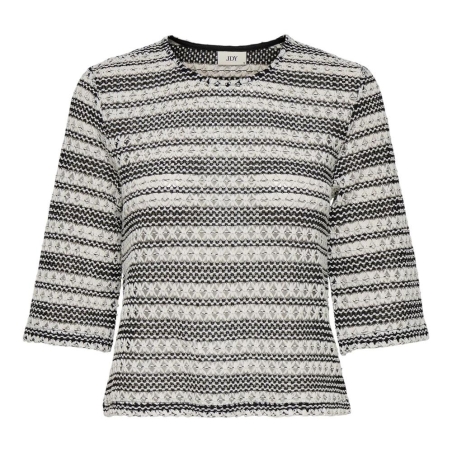 T-shirt en Maille Noir/Blanc Femme JDY Elly