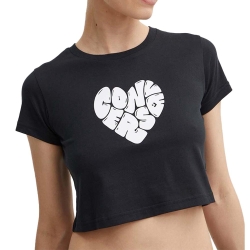 T-shirt Noir/Blanc Femme Converse Heart