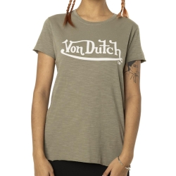 T-shirt Kaki Femme Von Dutch Slub
