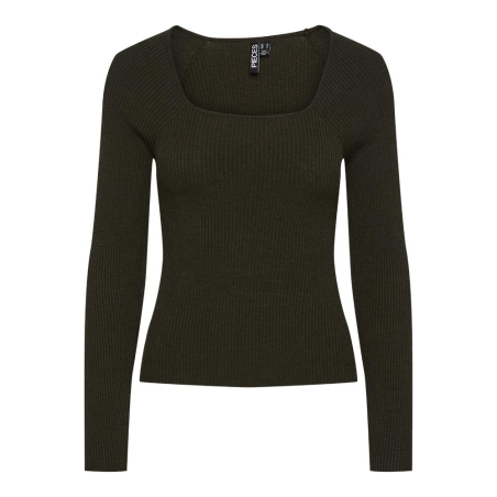 T-Shirt Manches Longues Kaki Femme Pieces Kalu