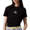 T-shirt Noir Femme Calvin Klein Jeans Monologo Baby