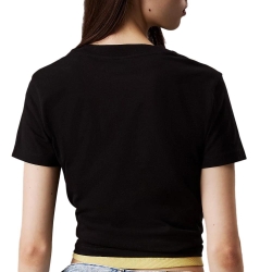 T-shirt Noir Femme Calvin Klein Jeans Monologo Baby