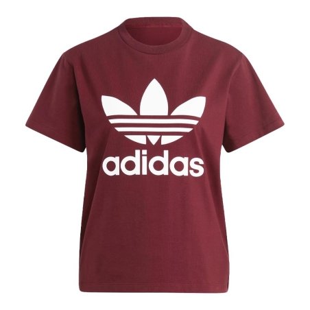 T-shirt Bordeaux Femme Adidas Trefoil IB7422