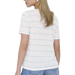 T-Shirt Blanc/Bleu Clair Femme JDY Eve