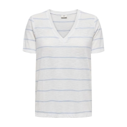 T-Shirt Blanc/Bleu Clair Femme JDY Eve