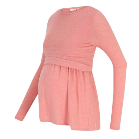 T-Shirt Manches Longues Rose Femme Mamalicious Lanabella