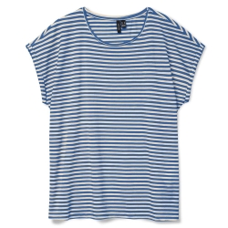 T-shirt Bleu/Blanc Femme Vero Moda Mava