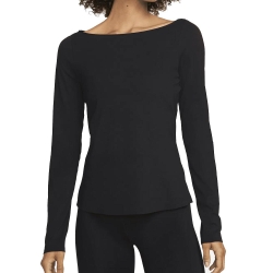 T-shirt Manches Longues Noir Femme Nike Df Luxe