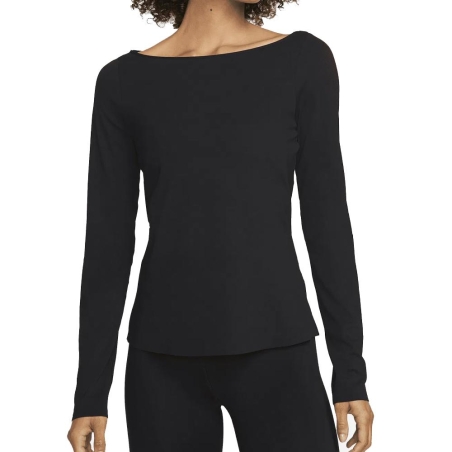 T-shirt Manches Longues Noir Femme Nike Df Luxe