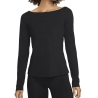 T-shirt Manches Longues Noir Femme Nike Df Luxe