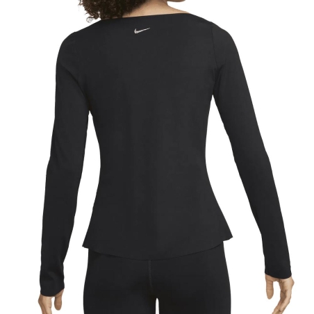 T-shirt Manches Longues Noir Femme Nike Df Luxe
