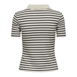 T-Shirt Beige/Marine Femme JDY Roma