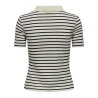 T-Shirt Beige/Marine Femme JDY Roma