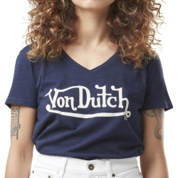 T-shirt Marine Femme Von Dutch Slub
