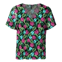T-shirt Noir à Motifs Femme Vero Moda Easy V-neck