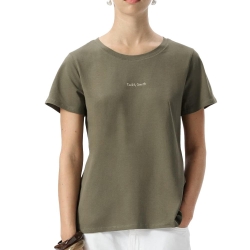 T-Shirt Kaki Foncé Femme Teddy Smith Ribelle