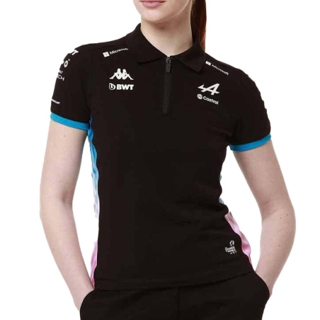 Polo Noir/Turquoise Femme Kappa Adrew