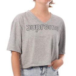 T-shirt Gris Crop Femme Supreme Grip Ranaka