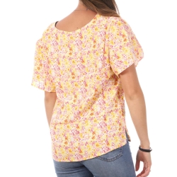 Top Imprimé Blanc/Jaune Femme Vero Moda Swf