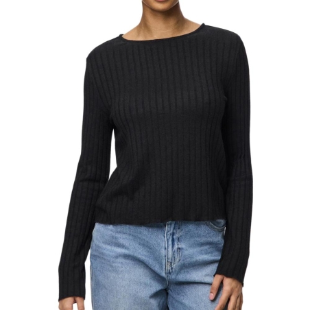 T-Shirt Noir Femme Pieces Iris