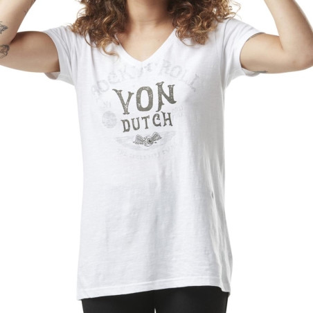 T-shirt Blanc Femme Von Dutch Vintage