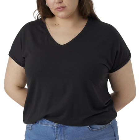 T-shirt Noir Femme Vero Moda Aya Curve