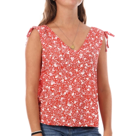 Top Rouge Femme Only Ruching