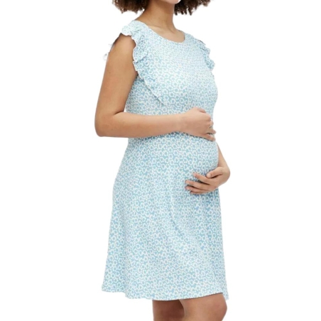Robe de Grossesse Bleu Femme Mamalicious Flora
