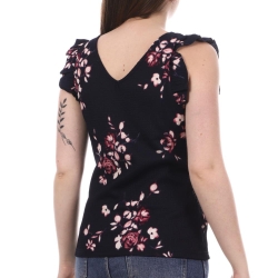 Top Marine/Rose à fleurs Femme Vero Moda Elisa