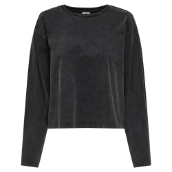 T-Shirt Manches Longues Noir Femme JDY Washed