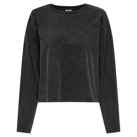 T-Shirt Manches Longues Noir Femme JDY Washed