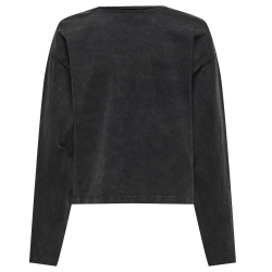 T-Shirt Manches Longues Noir Femme JDY Washed