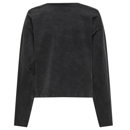 T-Shirt Manches Longues Noir Femme JDY Washed