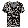 T-shirt Noir/Beige à Motifs Femme Vero Moda Easy V-neck